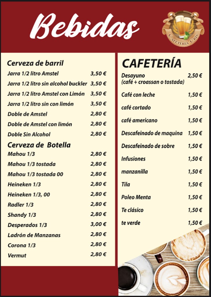 Cafeteria Cris — Carta