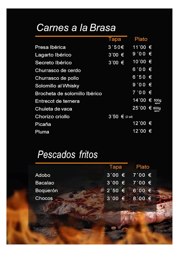 Bar Carlos I — Carta