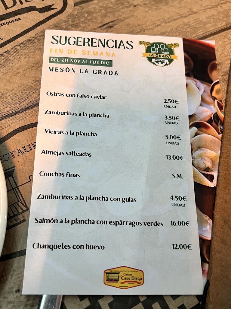 Meson La Grada — Carta