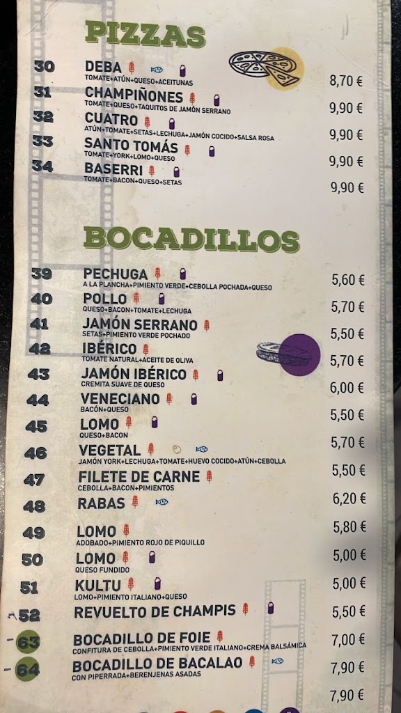 Kultu Taberna — Carta