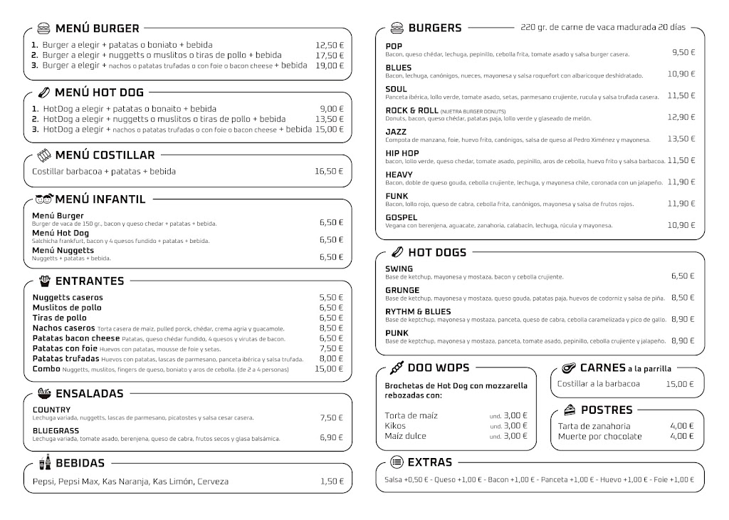 Nuggett - Burger, Hot dog & Chicken — Carta