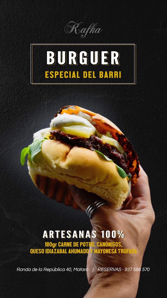 Restaurante Kafka Mataro — Carta