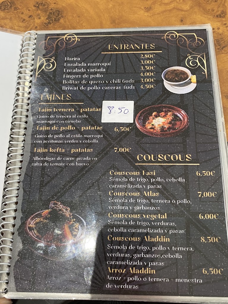 Restaurante Aladdin — Carta