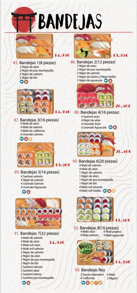 Restaurante Rey Sushi — Carta