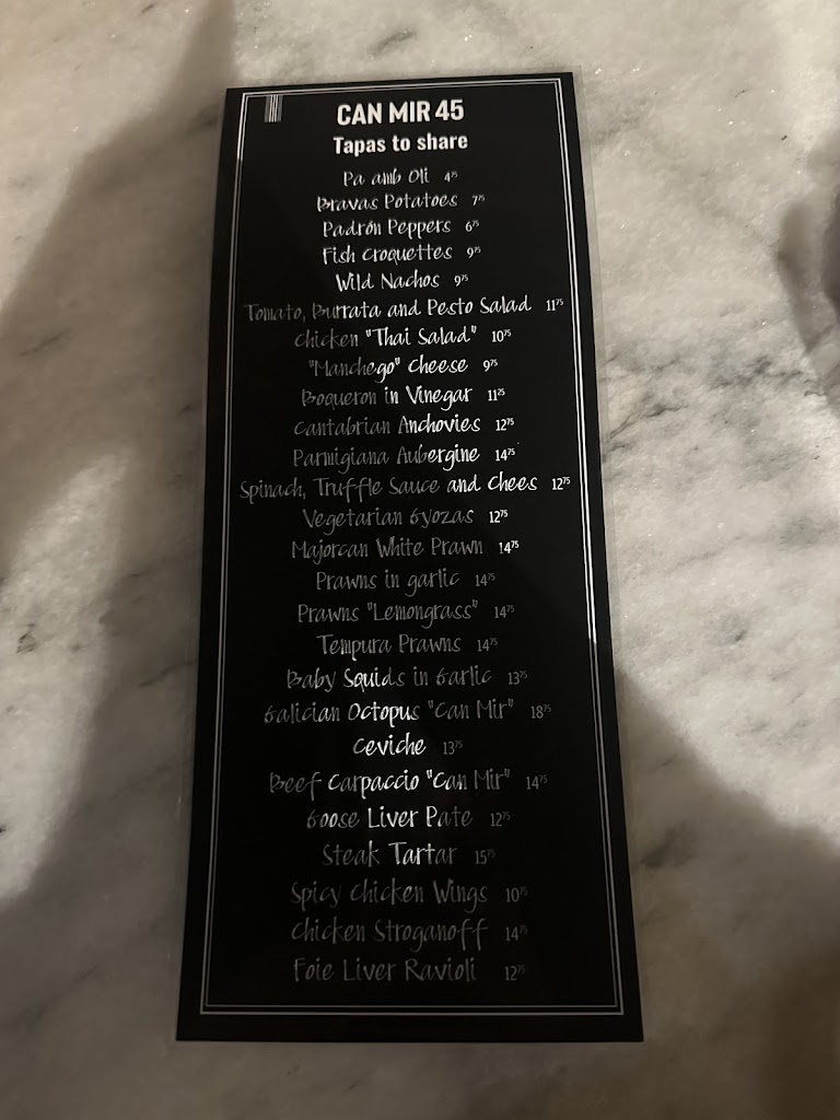 can mir 45 - bar de tapas — Carta