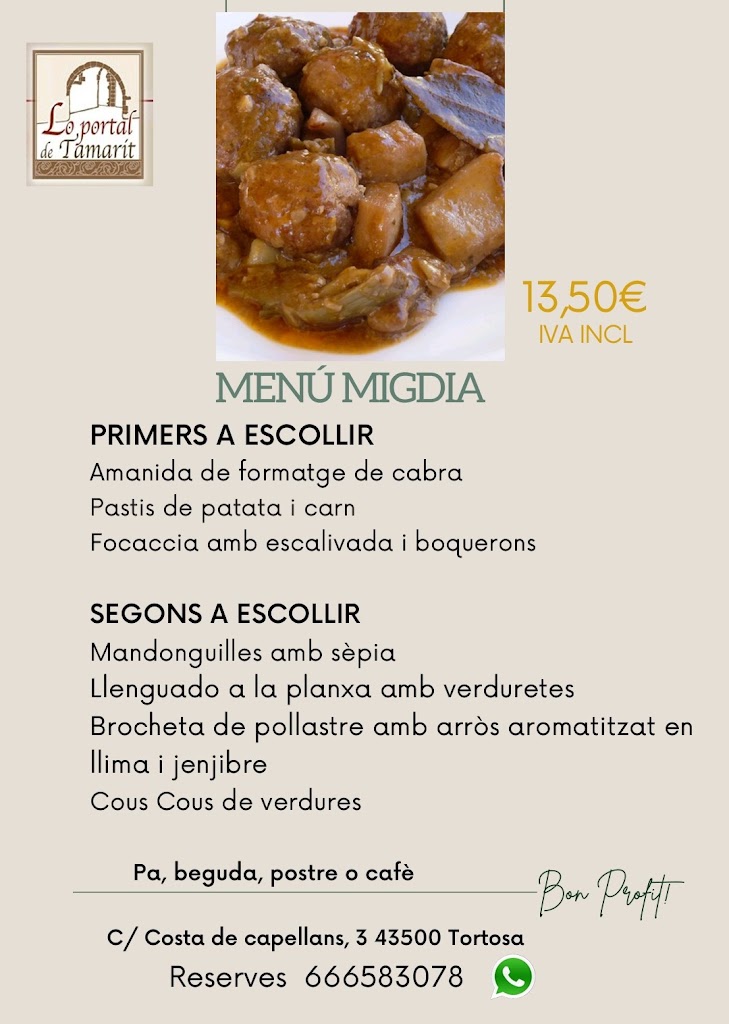 Lo Portal de Tamarit — Carta