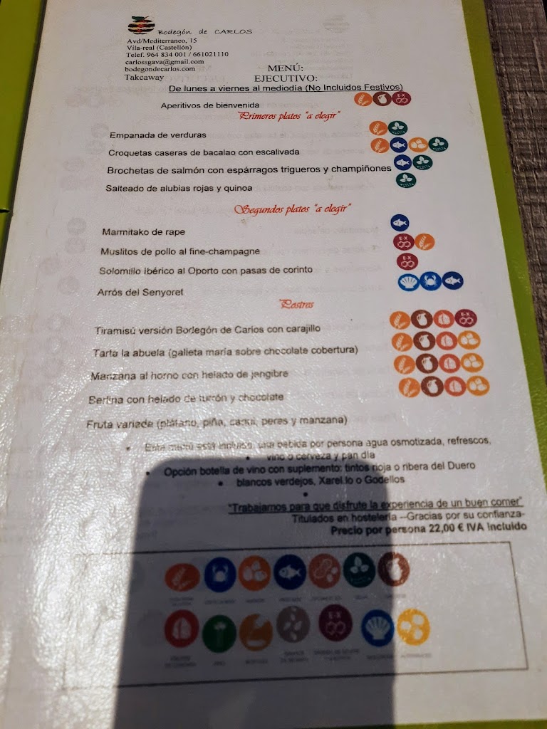 Bodegon de Carlos — Carta