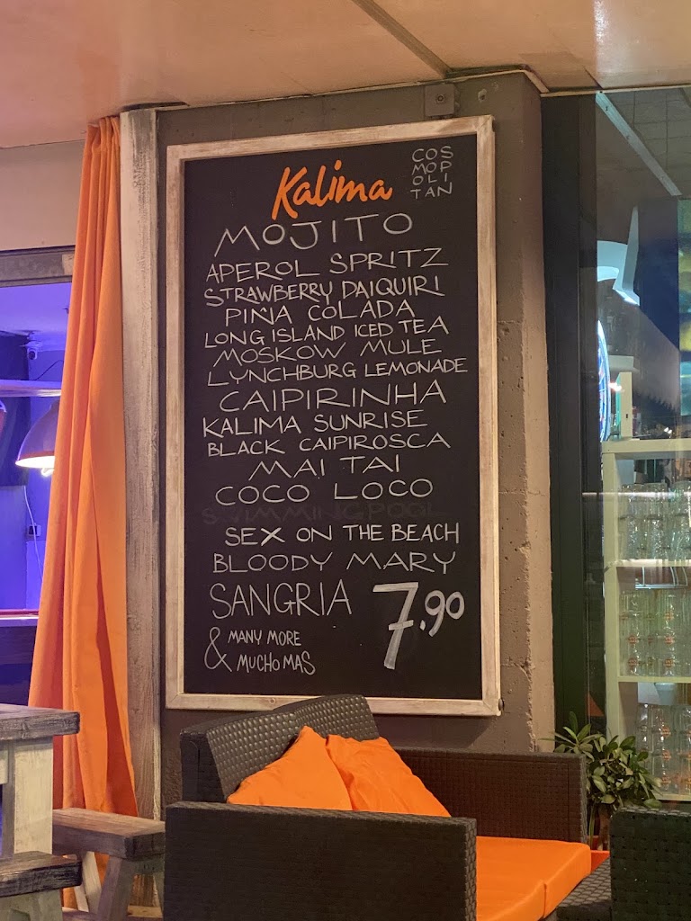 Kalima bar & tapas — Carta