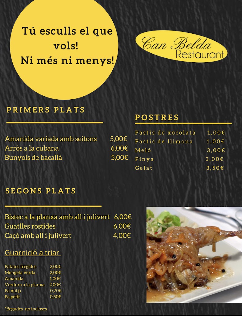 Restaurant Can Belda — Carta
