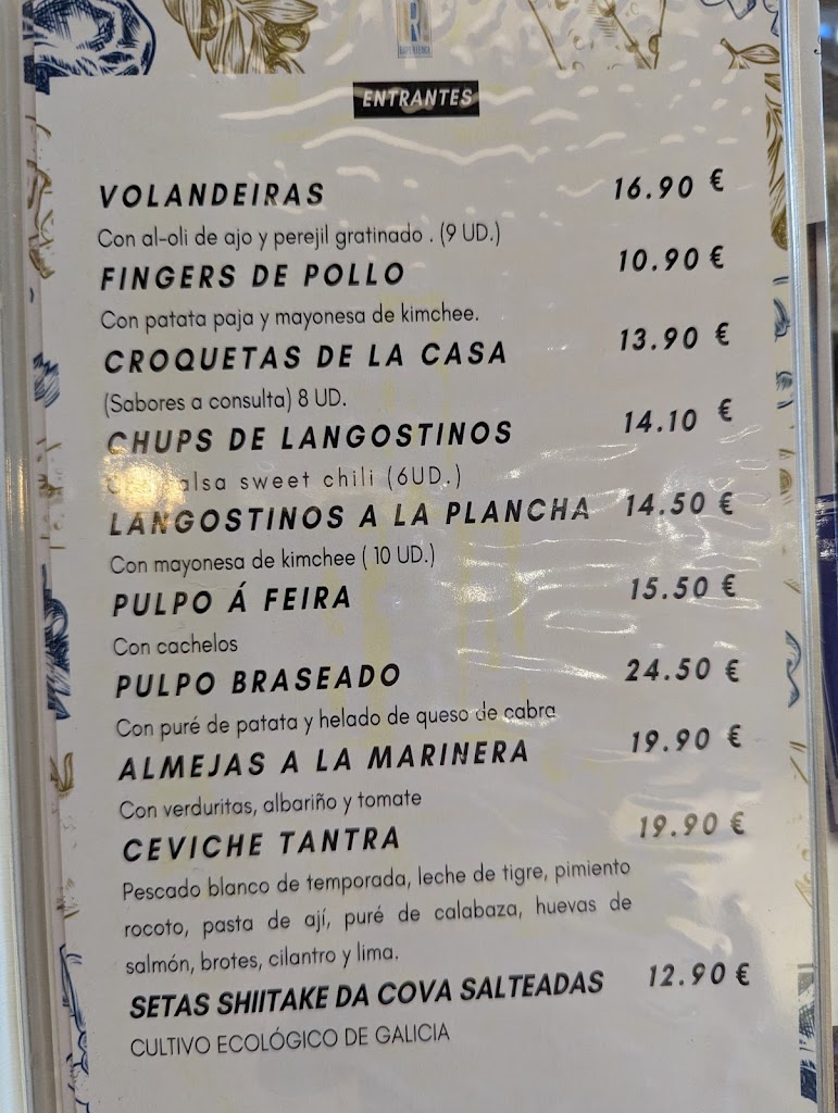 TANTRA RESTAURANTE — Carta