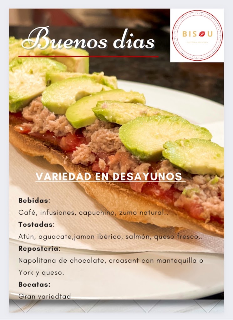 Cafeteria Bisou — Carta