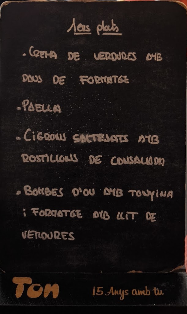 Restaurant Cal Ton — Carta