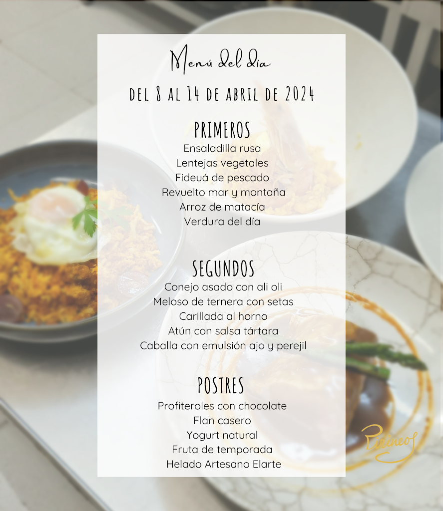 Restaurante Bar Pirineos — Carta