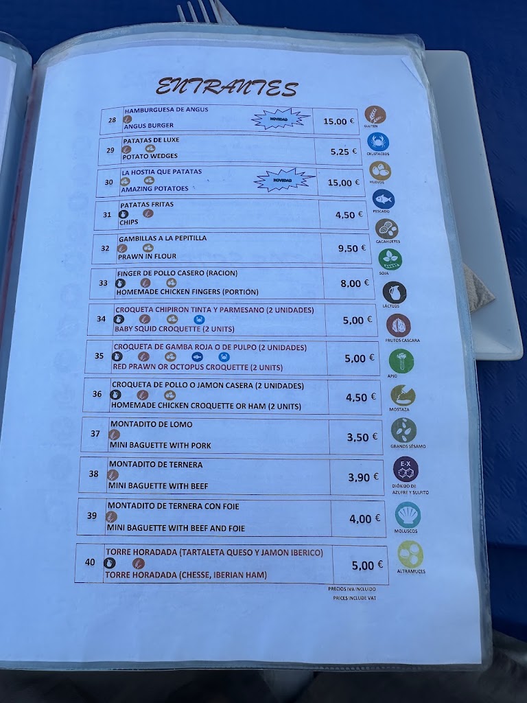 Mesoncico Murciano — Carta