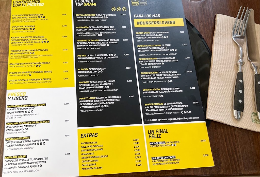 Umami Restaurante — Carta