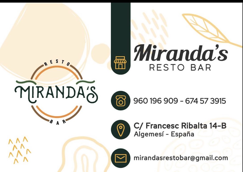 MIRANDA'S Resto-Bar — Del propietario