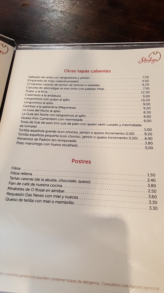 Fidalgo Meson — Carta