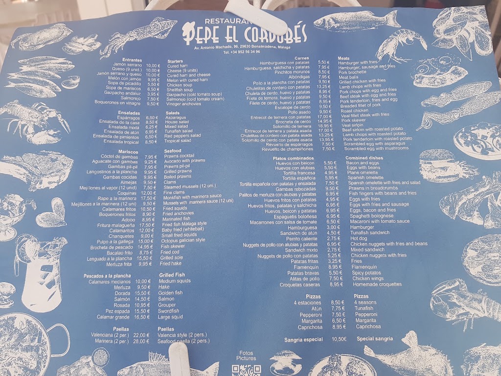 Restaurante Pepe El Cordobes — Carta