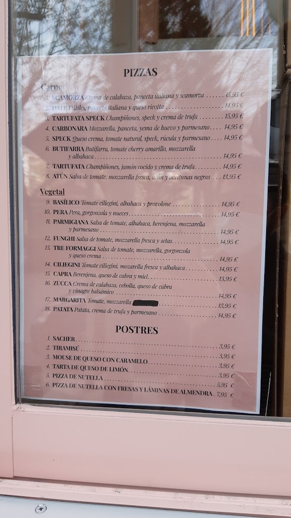 MAMMAMIA PIZZA — Carta