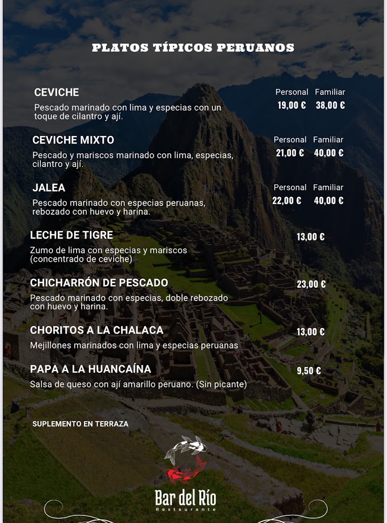 Bar Del Rio — Carta