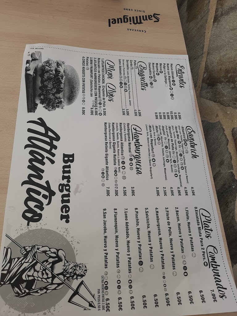Burguer Atlantico Barbate — Carta