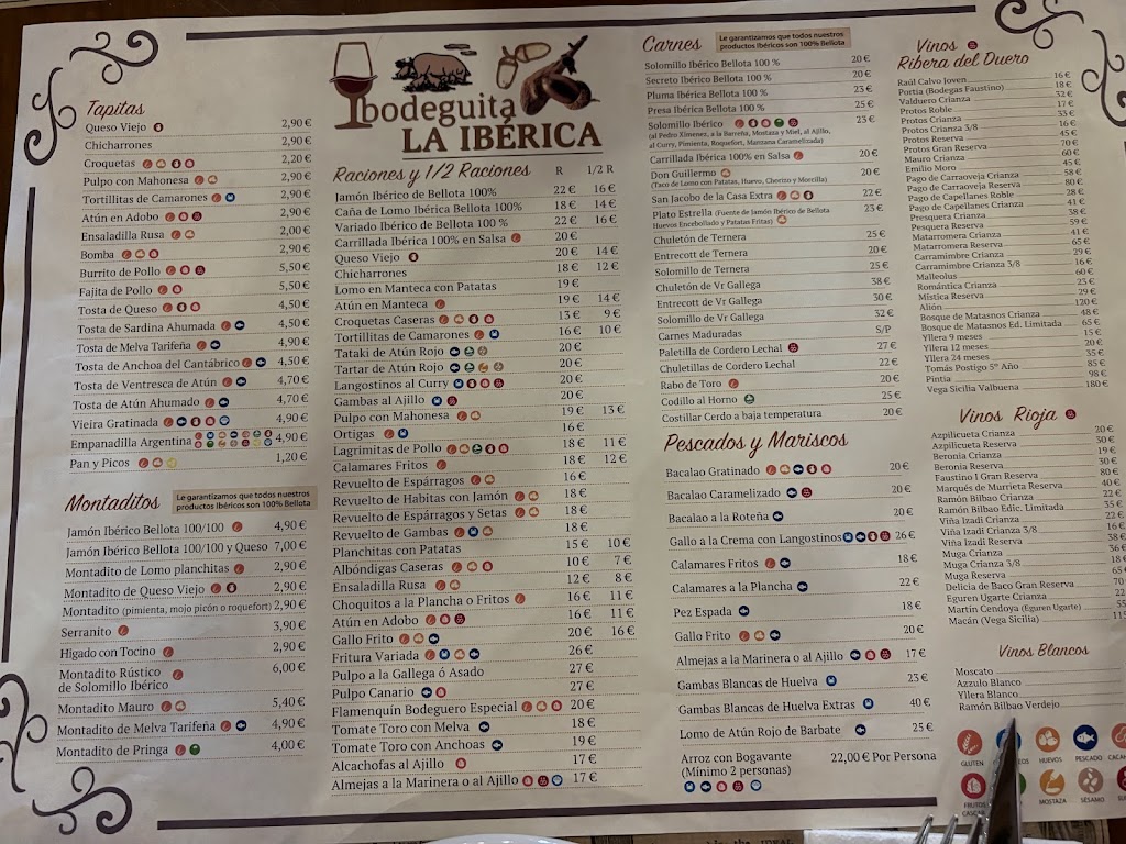 Bodeguita La Iberica — Carta