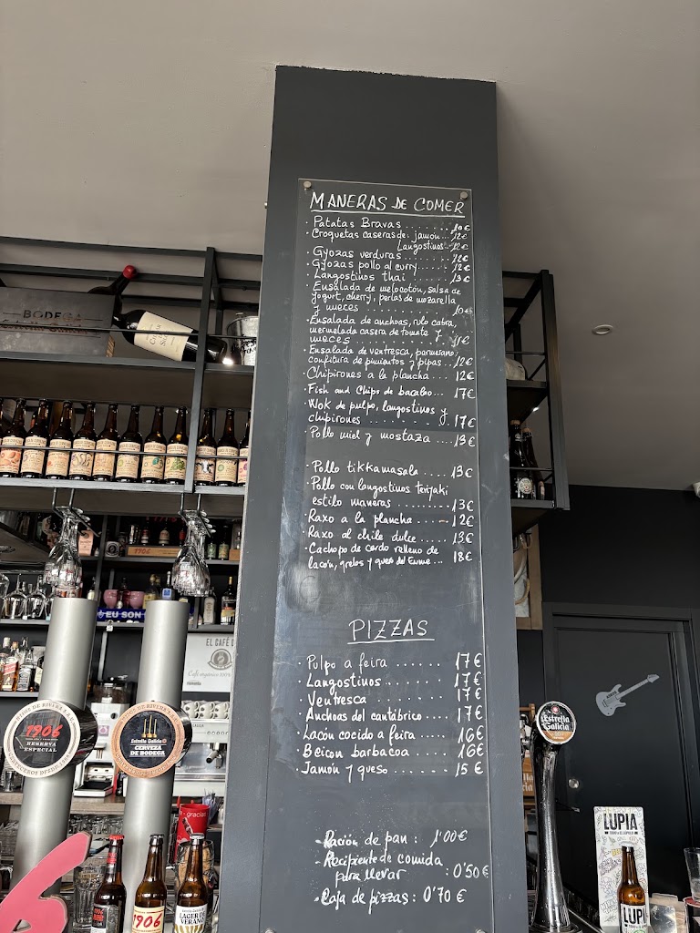 Bar Maneras de Vivir — Carta