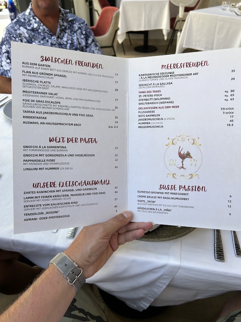 Restaurante DIVI vinoteca — Carta