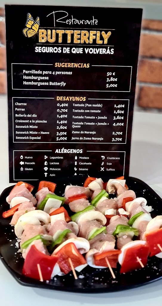 Restaurante Butterfly — Carta
