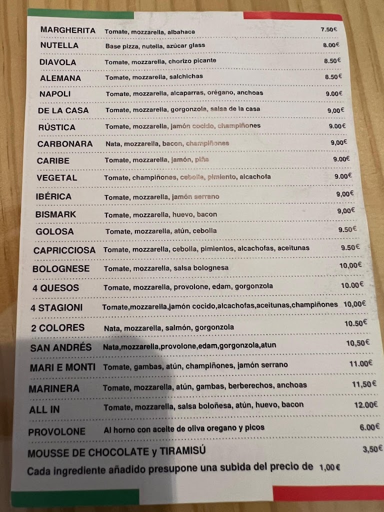 HornitoRico Pizza — Carta