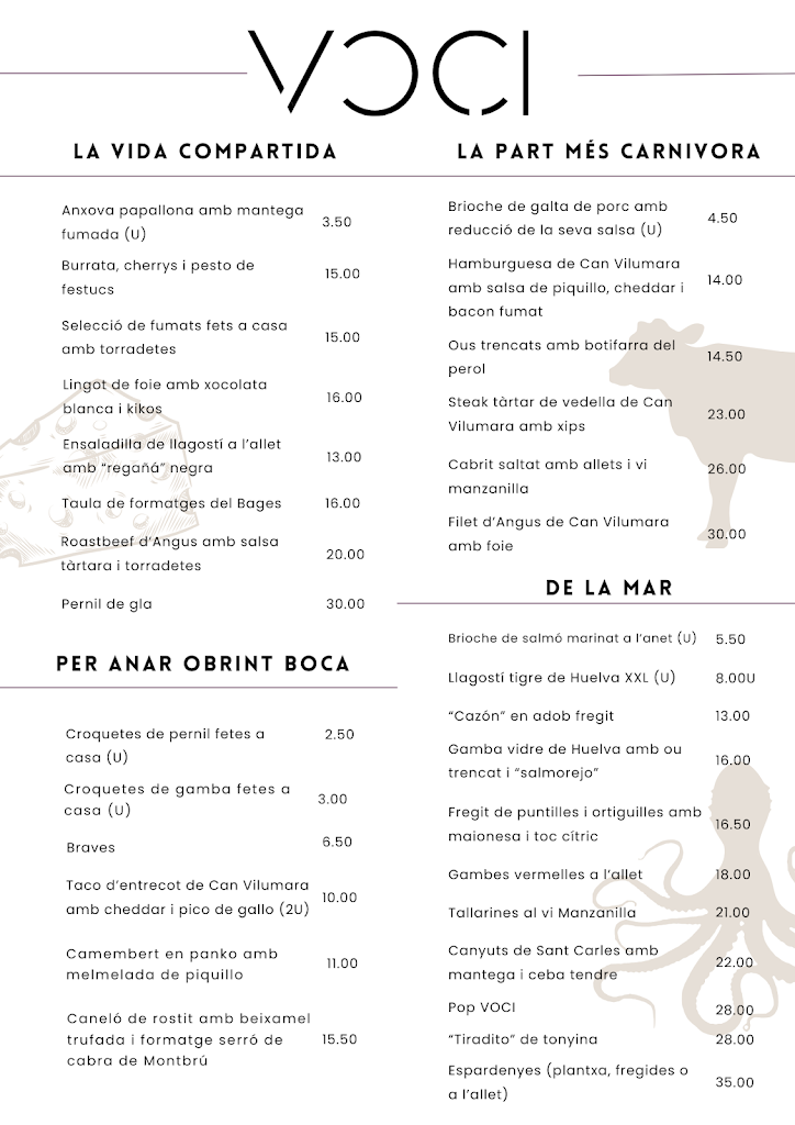 Voci Gastrovinoteca — Carta