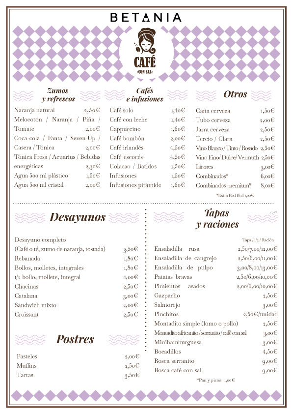 Cafe con Sal — Carta