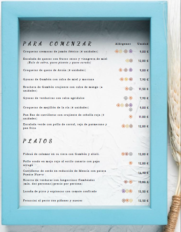 Restaurante La Orensana — Carta