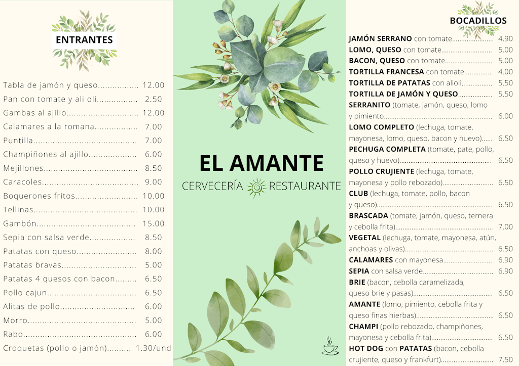 El Amante — Carta