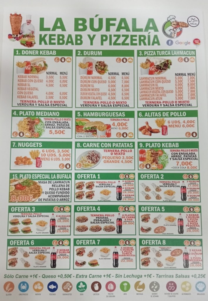 Doner kebab LA Bufala (HALLA) Alcala de Guadaira — Carta
