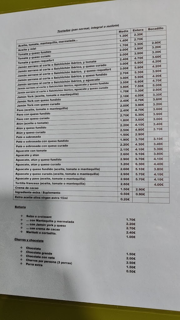 PK2 Cafe-Bar — Carta