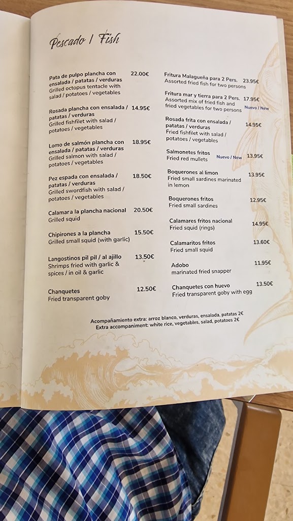 Restaurante chiringuito Gali Gali — Carta