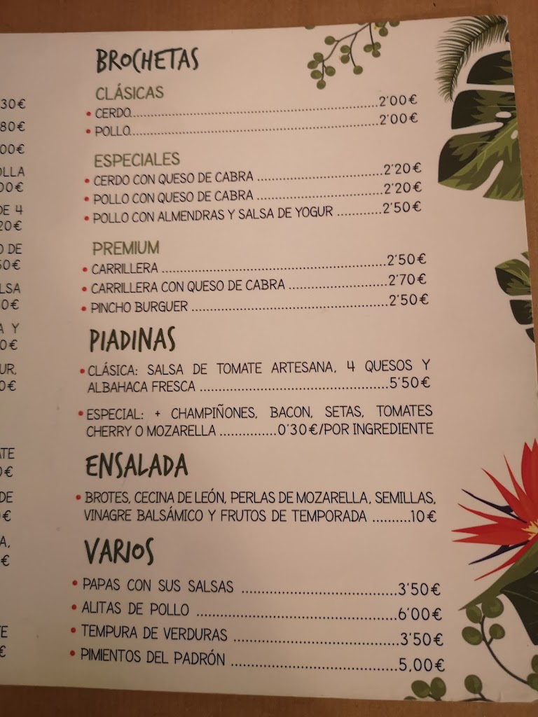 Central Cafe Jardin — Carta