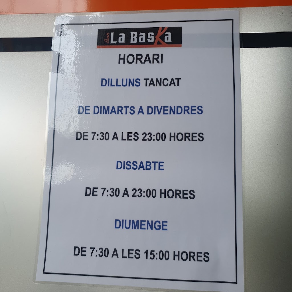 Bar La Baska — Carta