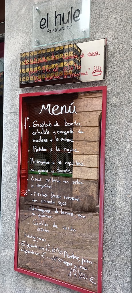 Restaurante El Hule — Carta