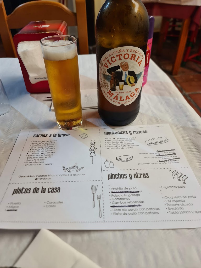 Bar Pena el Faisan — Carta