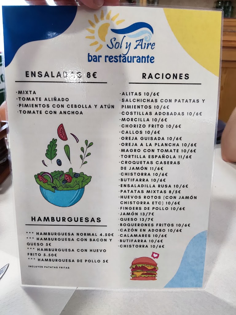 Sol y Aire — Carta