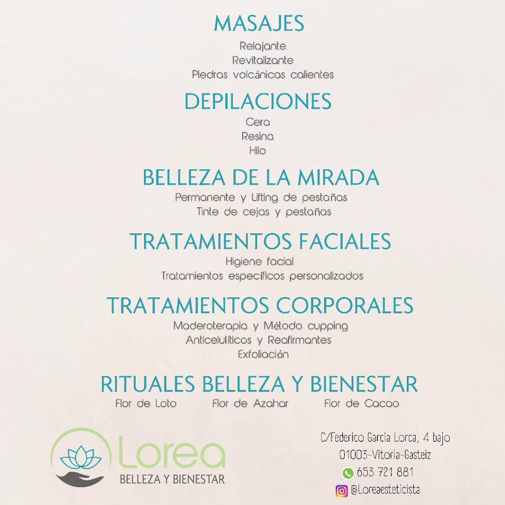 Lorea Belleza y Bienestar — Carta