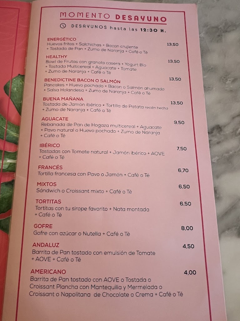 Restaurante La Canalla — Carta