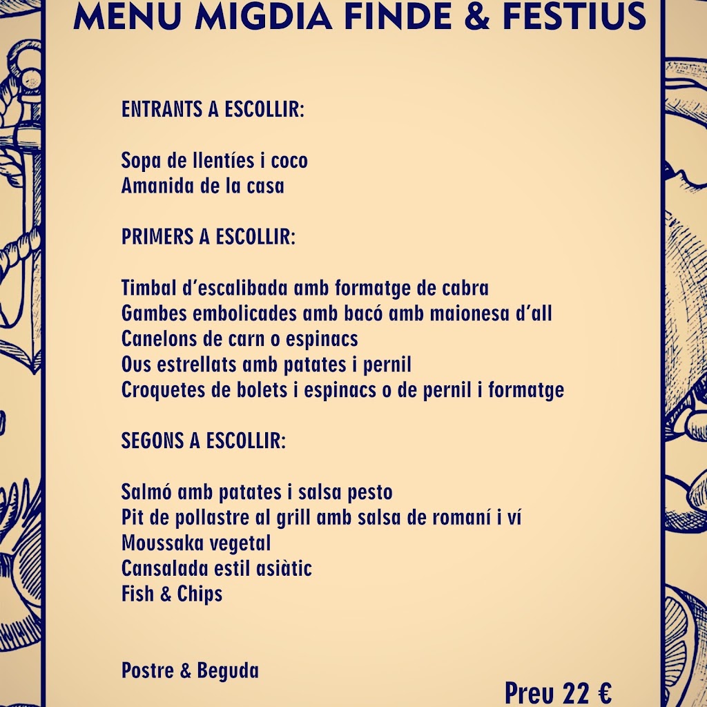 Bistro Restaurant - Menjar de l'India — Carta