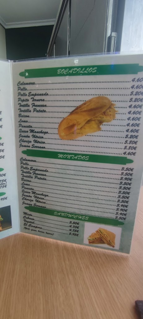 Restaurante El Campero — Carta
