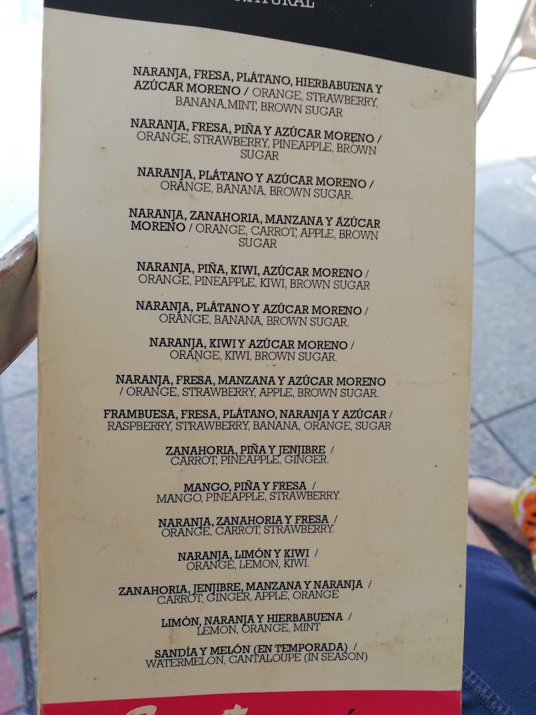 Solarium - La Azotea — Carta