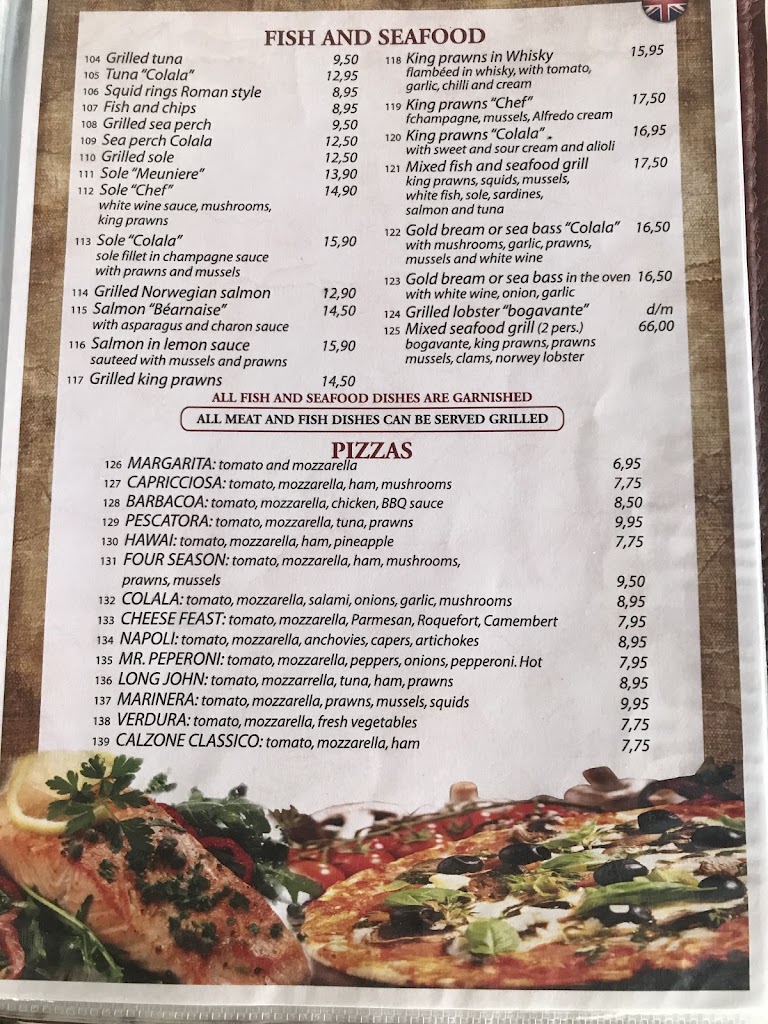 Restaurant Colala — Carta
