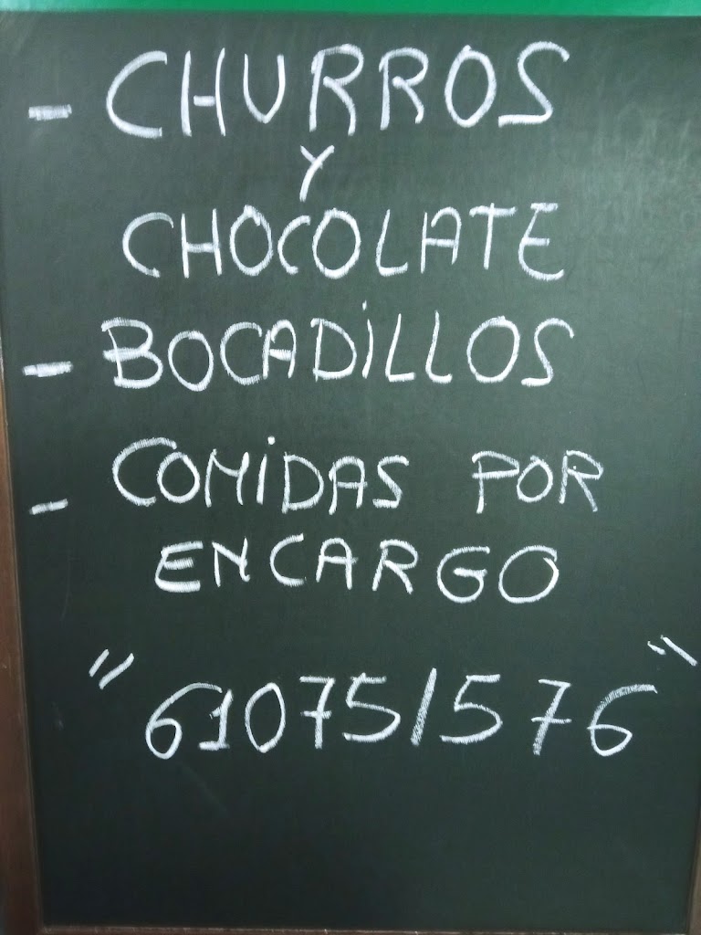 Bar churreria Pepa — Carta