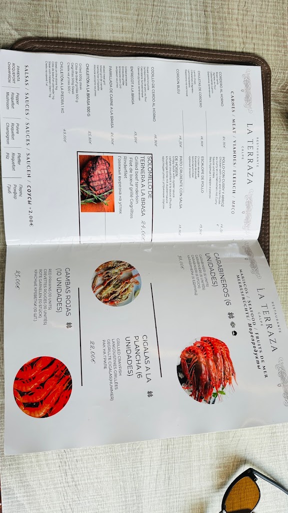 Restaurante La Terraza. — Carta